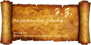 Hajdukovics Zdenka névjegykártya